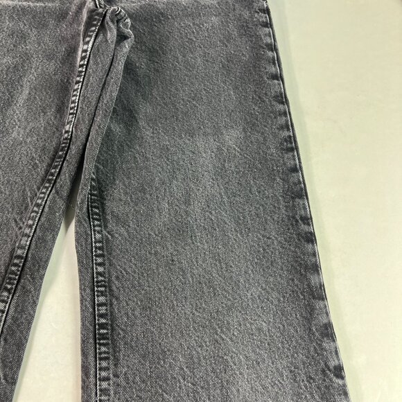 Zara Jean Women 25x29* High Rise Wide Leg Black Faded Raw Bottom Hem Denim Tag 2 - Picture 3 of 16